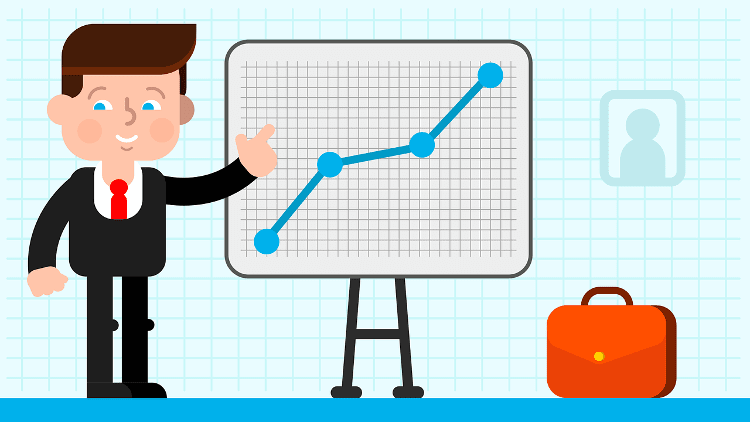 E-Mail-Marketing Experte vor einem Clipchart